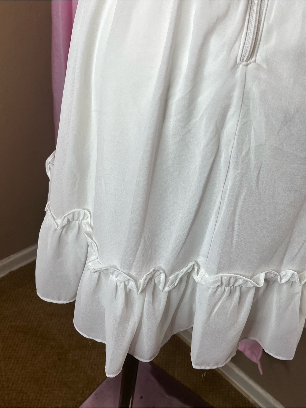 White Ruffled Off-Shoulder Sundress - Picture 8 of 10
